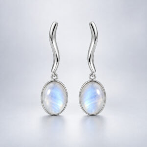 Selene Moonstone Silver Earrings